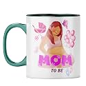 YuBingo Mom in Waiting Mug - Sweet Pregnancy Gift, Dark Green Inner &amp; Handle (Dark Green Inner &amp; Handle, Tea Cup, 310ML)