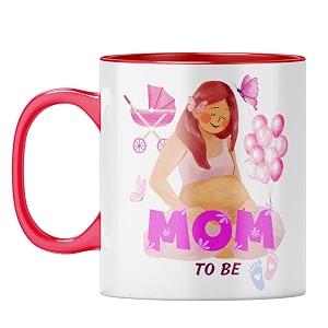 yubingo mommy to be mug - precious pregnancy gift red inner amp handle red inner amp handle tea cup 310ml