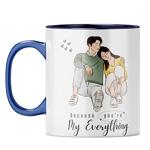 yubingo my love mug - valentine39s day gift dark blue inner amp handle dark blue inner amp handle tea cup 310ml