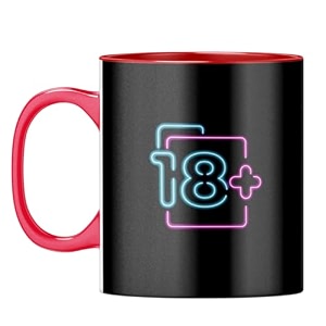 yubingo officially 18 mug - fun and edgy gift red inner amp handle red inner amp handle tea cup 310ml