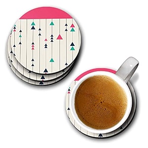 yubingo the pattern designer printed coasters mdf wooden set of 6 95 cm diameter round