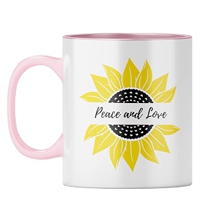 yubingo peaceful energy mug - uplifting gift pink inner amp handle pink inner amp handle tea cup 310ml