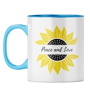 yubingo peaceful thoughts mug - sunflower design light blue inner amp handle light blue inner amp handle tea cup 310ml