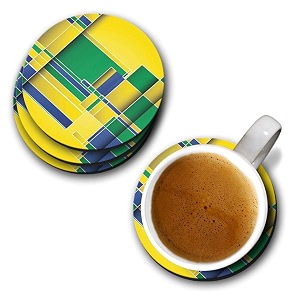 yubingo piece off the colourful blocks designer printed coasters mdf wooden set of 6 95 cm diameter round