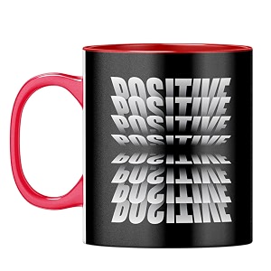 yubingo positive affirmation mug - daily motivation red inner amp handle red inner amp handle tea cup 310ml