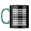YuBingo Positive Energy Mug - Motivational Coffee Cup, Dark Green Inner &amp; Handle (Dark Green Inner &amp; Handle, Tea Cup, 310ML)
