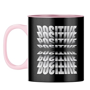 yubingo positive outlook mug - inspirational gift pink inner amp handle pink inner amp handle tea cup 310ml