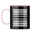 YuBingo Positive Outlook Mug - Inspirational Gift, Pink Inner &amp; Handle (Pink Inner &amp; Handle, Tea Cup, 310ML)