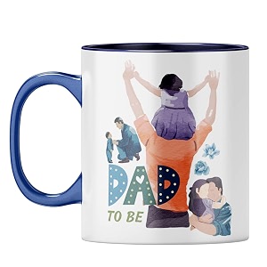yubingo proud dad to be mug - fatherhood celebration dark blue inner amp handle dark blue inner amp handle tea cup 310ml