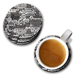 yubingo random quotes from pop culture designer printed coasters mdf wooden set of 6 95 cm diameter round
