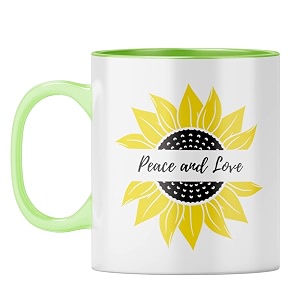 yubingo spread love mug - bright and cheerful light green inner amp handle light green inner amp handle tea cup 310ml