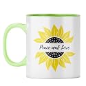 YuBingo Spread Love Mug - Bright and Cheerful, Light Green Inner &amp; Handle (Light Green Inner &amp; Handle, Tea Cup, 310ML)