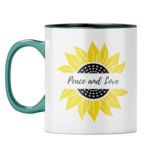 yubingo sunny days mug - peaceful gift dark green inner amp handle dark green inner amp handle tea cup 310ml