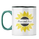 YuBingo Sunny Days Mug - Peaceful Gift, Dark Green Inner &amp; Handle (Dark Green Inner &amp; Handle, Tea Cup, 310ML)