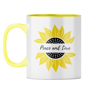 yubingo warmth and love mug - positive gift yellow inner amp handle yellow inner amp handle tea cup 310ml