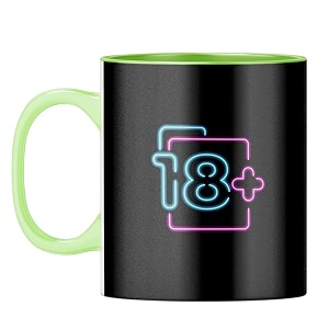 yubingo welcome to adulthood mug - 18 neon design light green inner amp handle light green inner amp handle tea cup 310ml