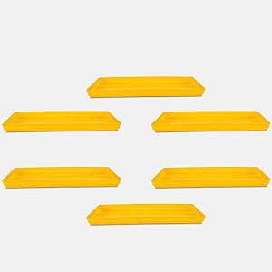 yuccabe italia shera uptp1 22 inch 6 pieces planter under tray set rectangular plate for plant pot heavy duty highly durable plant saucer bottom tray yellow