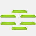 YUCCABE ITALIA SHERA UPTP1 22 inch 6 Pieces Planter Under Tray Set Rectangular Plate for Plant Pot Heavy Duty Highly Durable Plant Saucer Bottom Tray (Green)