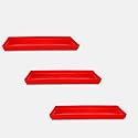 YUCCABE ITALIA SHERA UPTP1 22 inch 3 Pieces Planter Under Tray Set Rectangular Plate for Plant Pot Heavy Duty Highly Durable Plant Saucer Bottom Tray (Red)