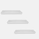 YUCCABE ITALIA SHERA UPTP1 22 inch 3 Pieces Planter Under Tray Set Rectangular Plate for Plant Pot Heavy Duty Highly Durable Plant Saucer Bottom Tray (White)