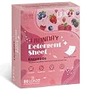 YUCO Laundry Detergent Sheets Berry Scent 80 Loads Eco Laundry Soap Washer Sheet, Liquidless Washing Detergent Sheets for Laundry for Travel, Plastic Free, Hypoallergenic