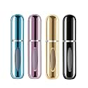 Yamadura Yuesuo Mini Refillable Perfume Portable Atomizer Bottle Refillable Perfume Spray, Refill Pump Case For Traveling And Outgoing (5Ml, 4 Pack), Transparent