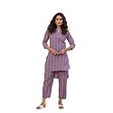 YUFTA Blue Cotton Striped Print Co-ord set_1920CRDBL_