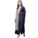 YUFTA Women Beige amp Blue Printed Dupatta