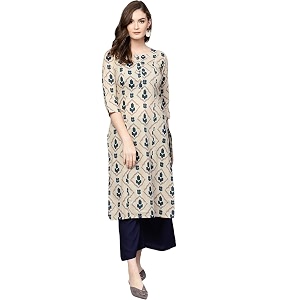 YUFTA Women White Floral Chikankari Kurta 1230KURWH