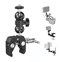 Dual Ball Head Magic Articulating Adjustable Arm with 1/4" Tripod Screw for DSLR Camera, LCD Monitor, LED Lights, Flash Light, Microphone ect.(Dual Ball Head Magic Arm)