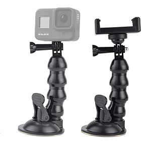 sc02 flexible snake suction cup car 14 screw phone holder car mount for mobile amp action camera