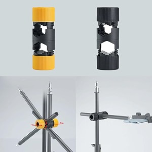 dslr flash light stand center handle shaft adapter connector camera mobile clip rod mount bracket compatible with d12-22mm tube rods cross arm dual adapter 1pc