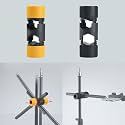 DSLR Flash Light Stand Center Handle Shaft Adapter Connector Camera Mobile Clip Rod Mount Bracket Compatible with D12-22mm Tube Rods (Cross Arm Dual Adapter) 1Pc
