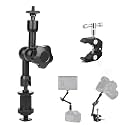 7" Magic Articulating Adjustable Arm with 1/4" Tripod Screw for DSLR Camera, LCD Monitor, LED Lights, Flash Light, Microphone (7" Articulating Arm with Crab Holder)