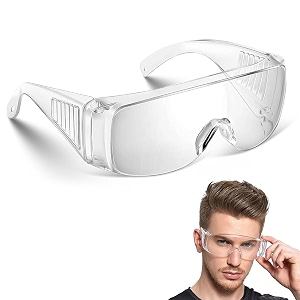yugan safety goggles for men amp women  bike riding amp dust safety transparent glasses  lightweight anti-fog uv protective scratch-resistant polycarbonate lens for lab amp industrial use