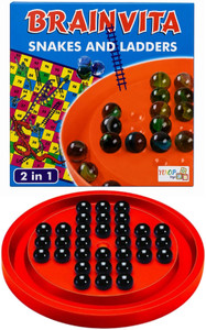 yuiop - brainvita 2 in 1 with snakes n ladder - mind challenging board game for kids party  fun board game