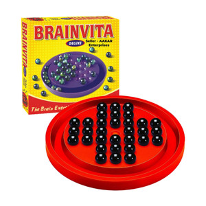 yuiop - brainvita - mind challenging board game for kids - 32 marbles - mind solitairy party  fun board game