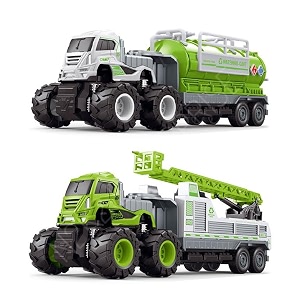143 die cast truck set toy die cast miniature car model first birthday gift for kids boy child 2 pcs multicolor city sanitation truck