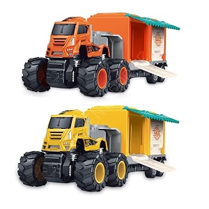 143 die cast truck set toy push amp go play set friction powered truck for kids age 2 3 4 5 6 year die-cast toy truck 2 pcs multicolor salling transport truck