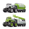 1:43 Die cast Truck Set Toy, Die cast Miniature Car Model First Birthday Gift for Kids Boy Child (2 Pcs Multicolor) (City Sanitation Truck)
