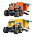 1:43 Die cast Truck Set Toy, Push &amp; Go Play Set Friction Powered Truck for Kids Age 2 3 4 5 6 Year Die-Cast Toy Truck (2 Pcs, Multicolor) (Salling Transport Truck)