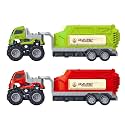 1:43 Metal Toys Alloy Die cast Truck Set Toy, Die cast Miniature Car Model (2 Pcs Multicolor)(Engineering Transport Truck)