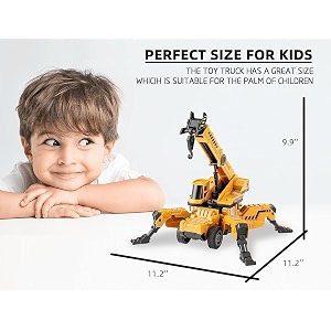 friction powered lifting crane with cable 360 degree rotating towing crane model toy with movable wheel support pull back vehicles construction truck for kids