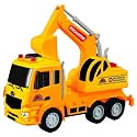 Friction Powered Pull Back Vehicles Engineering Construction Truck Toy for 3+ Years Old Kids Boys Girls (Multicolor) (Excavator)