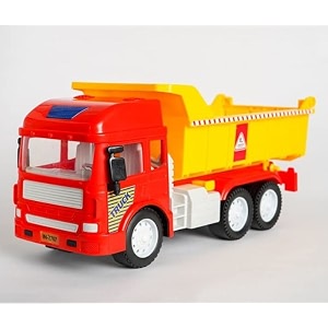 kid friction powered dump truck lift up the bucket with lights and sounds push and go dumper construction toy for boys and girls