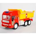 Kid Friction Powered Dump Truck Lift Up The Bucket With Lights And Sounds Push And Go Dumper Construction Toy For Boys And Girls