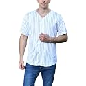 Yuji Itadori Men's Baseball Jersey Short Sleeve Shirt V Neck Tops Button Down Tee Shirts Sports Clothes S-4XL