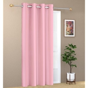 1 piece solid eyelet long crush polyester home amp living room long window curtains - 6 feet baby pink
