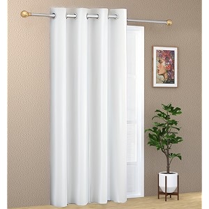 1 piece solid eyelet long crush polyester home amp living room door curtains - 7 feet white