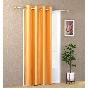 1 piece solid eyelet long crush polyester home amp living room door curtains - 7 feet orange